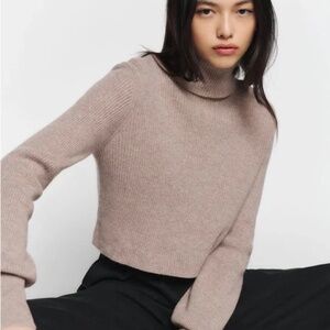 Reformation cashmere Luisa turtleneck sweater in “oatmeal” size small